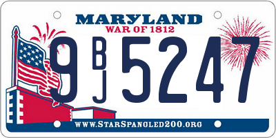 MD license plate 9BJ5247