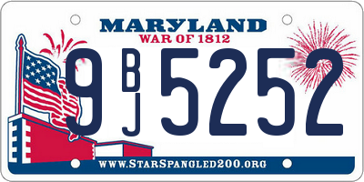 MD license plate 9BJ5252
