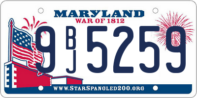 MD license plate 9BJ5259
