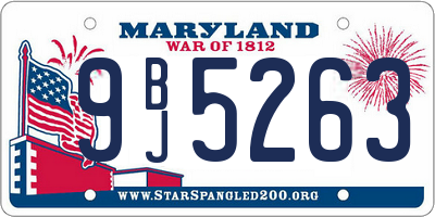 MD license plate 9BJ5263