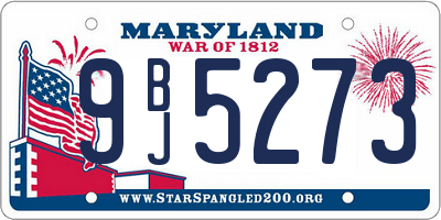 MD license plate 9BJ5273
