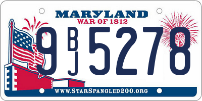 MD license plate 9BJ5278