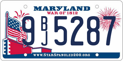 MD license plate 9BJ5287