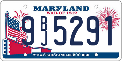 MD license plate 9BJ5291