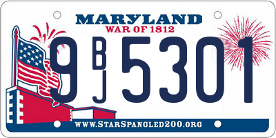 MD license plate 9BJ5301