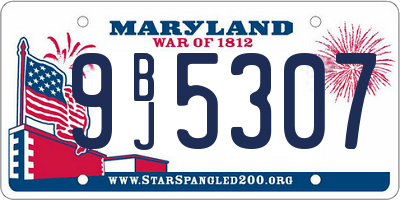 MD license plate 9BJ5307
