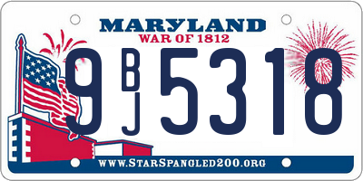 MD license plate 9BJ5318