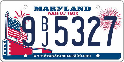 MD license plate 9BJ5327
