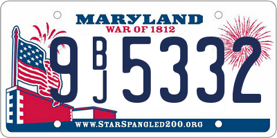 MD license plate 9BJ5332
