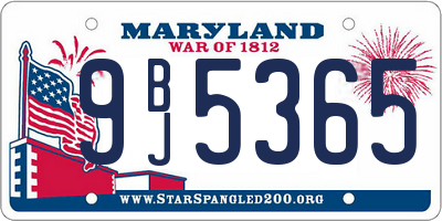MD license plate 9BJ5365