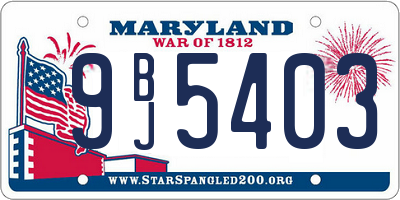 MD license plate 9BJ5403