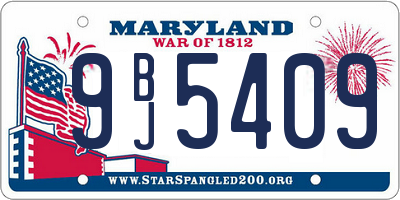 MD license plate 9BJ5409