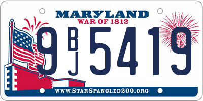 MD license plate 9BJ5419