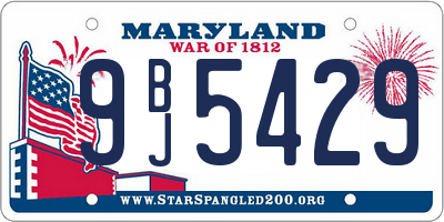 MD license plate 9BJ5429