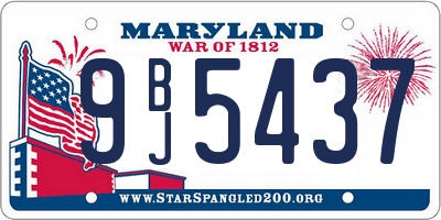 MD license plate 9BJ5437