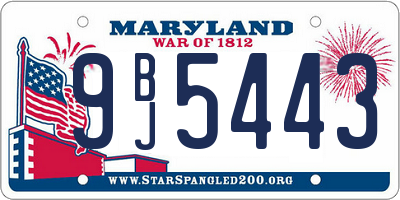 MD license plate 9BJ5443