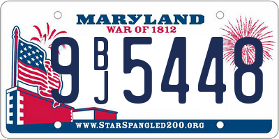 MD license plate 9BJ5448