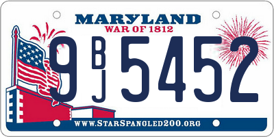 MD license plate 9BJ5452