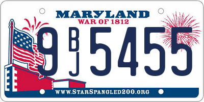 MD license plate 9BJ5455