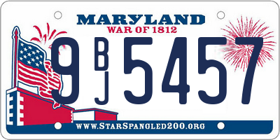 MD license plate 9BJ5457