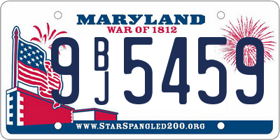 MD license plate 9BJ5459