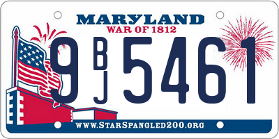 MD license plate 9BJ5461