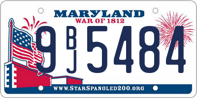 MD license plate 9BJ5484