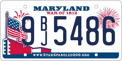 MD license plate 9BJ5486