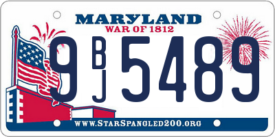 MD license plate 9BJ5489