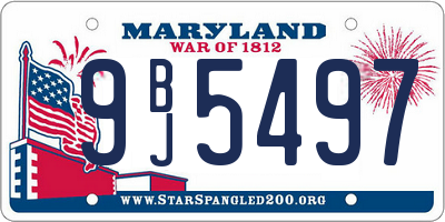 MD license plate 9BJ5497