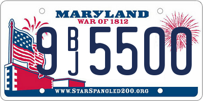 MD license plate 9BJ5500