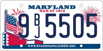 MD license plate 9BJ5505