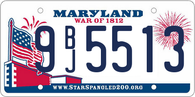 MD license plate 9BJ5513