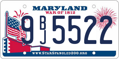 MD license plate 9BJ5522