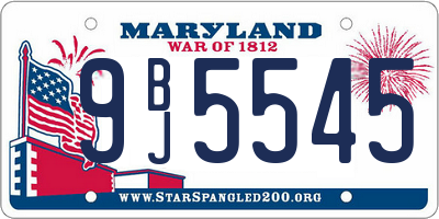 MD license plate 9BJ5545