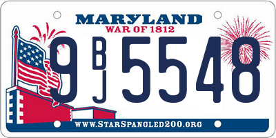 MD license plate 9BJ5548