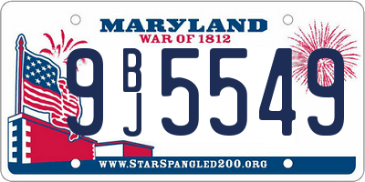 MD license plate 9BJ5549