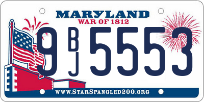 MD license plate 9BJ5553