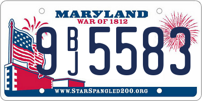 MD license plate 9BJ5583