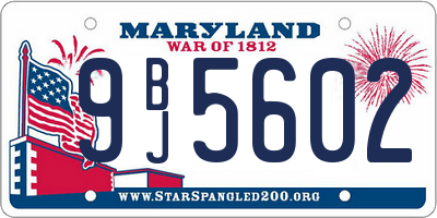 MD license plate 9BJ5602