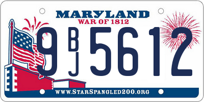 MD license plate 9BJ5612