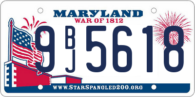 MD license plate 9BJ5618
