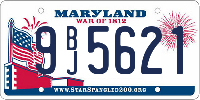 MD license plate 9BJ5621