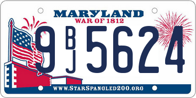 MD license plate 9BJ5624