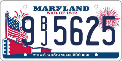 MD license plate 9BJ5625