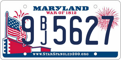 MD license plate 9BJ5627