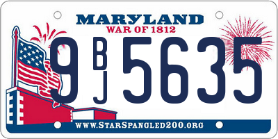 MD license plate 9BJ5635