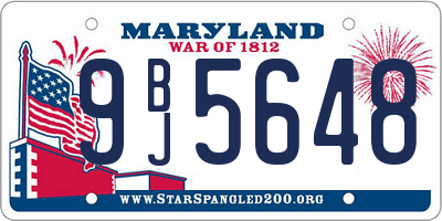 MD license plate 9BJ5648