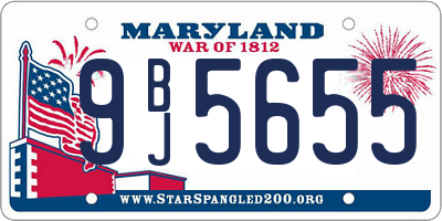 MD license plate 9BJ5655