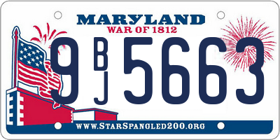 MD license plate 9BJ5663
